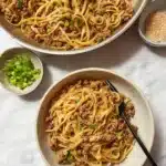 Mongolian Ground Beef Noodles Recipe