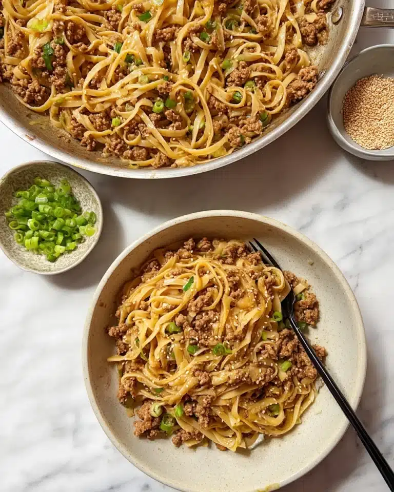 Mongolian Ground Beef Noodles Recipe