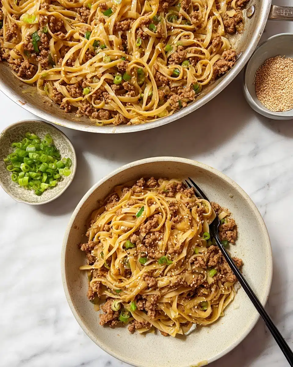 Mongolian Ground Beef Noodles Recipe