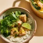 One Pot Miso Turmeric Salmon and Coconut Rice Recipe