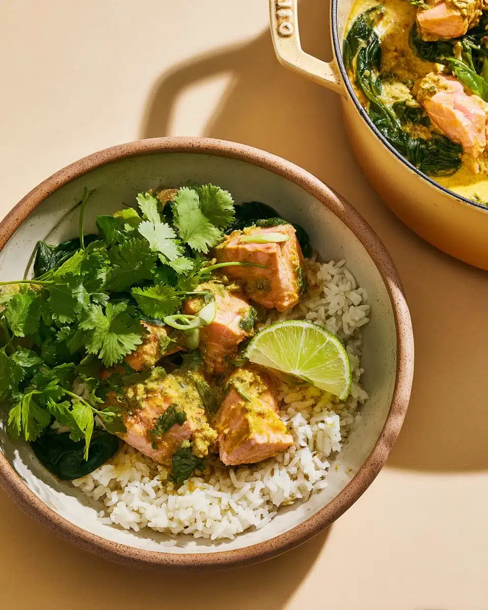 One Pot Miso Turmeric Salmon and Coconut Rice Recipe