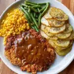 Oven Fried Pork Chop with Golden Mushroom Gravy Recipe