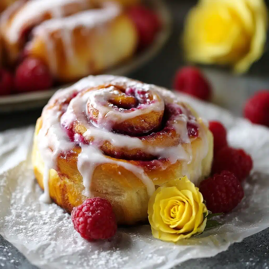 Raspberry Cinnamon Rolls with Lemon Glaze Recipe