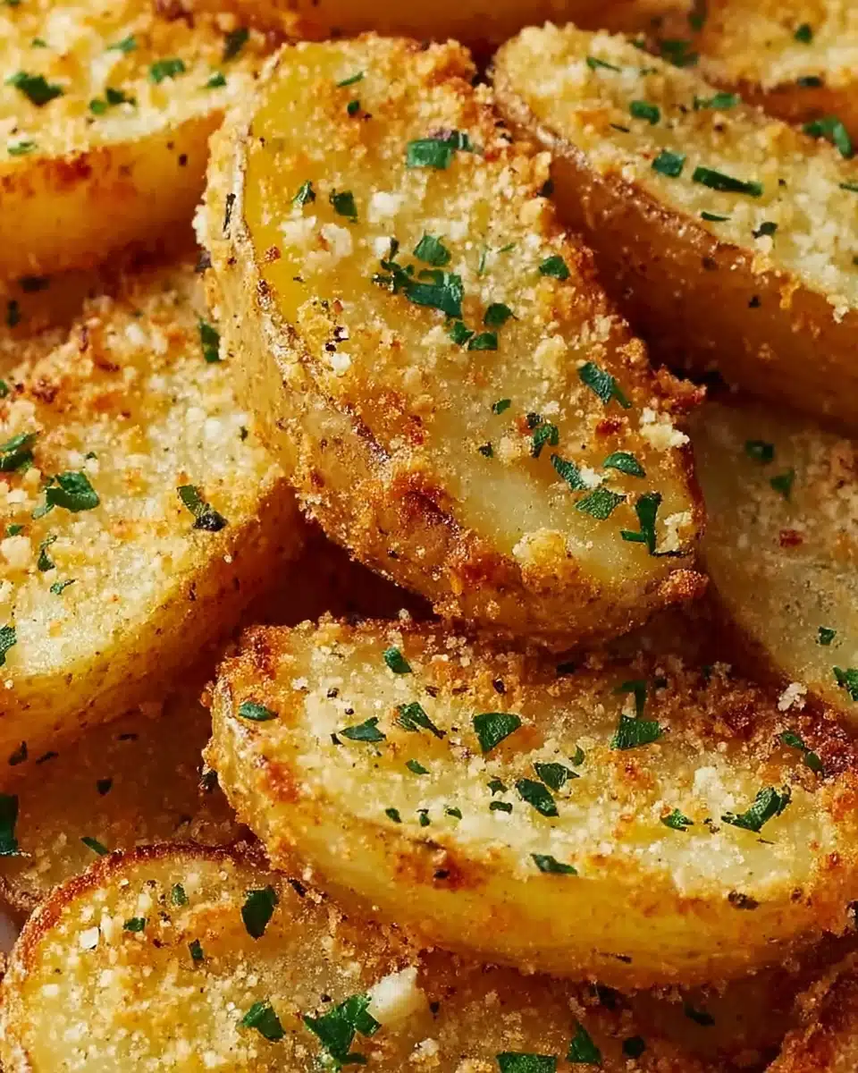 Baked Garlic Parmesan Potato Wedges Recipe
