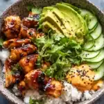 Spicy Honey-Ginger Chicken Bowls with Yum Yum Sauce Recipe