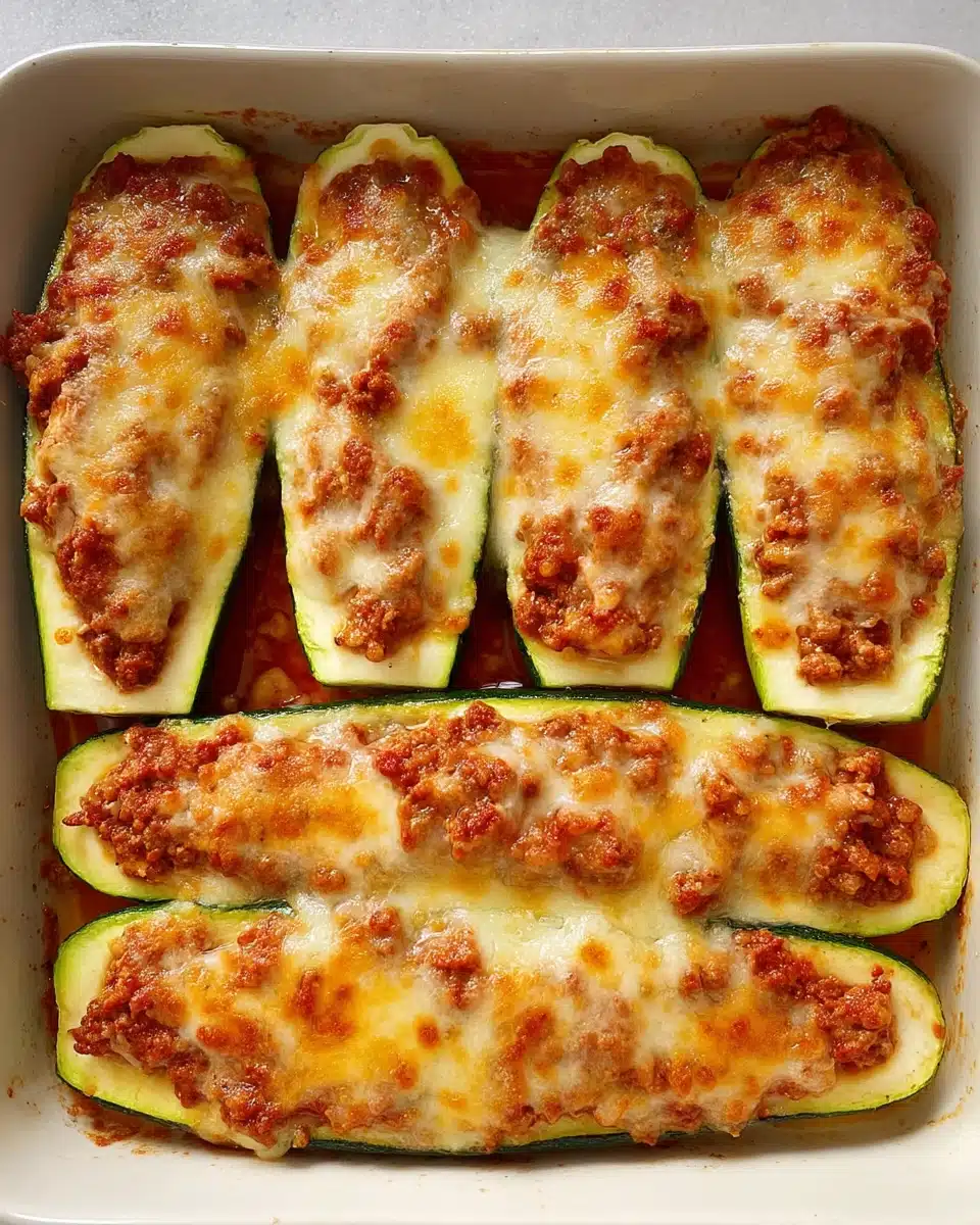 Chicken Parmesan Stuffed Zucchini Boats Recipe