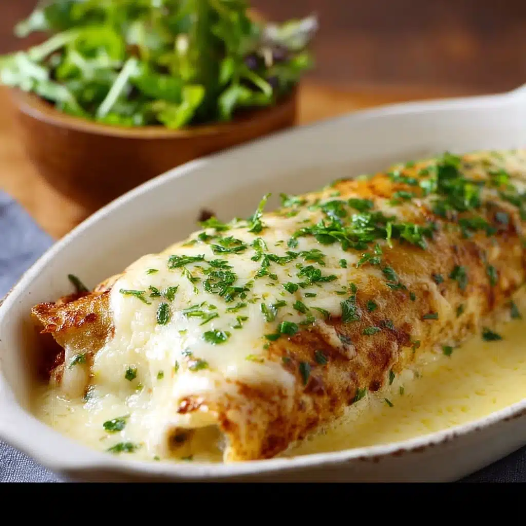 Chicken and Mushroom Crepes au Gratin Recipe - Recipe Image