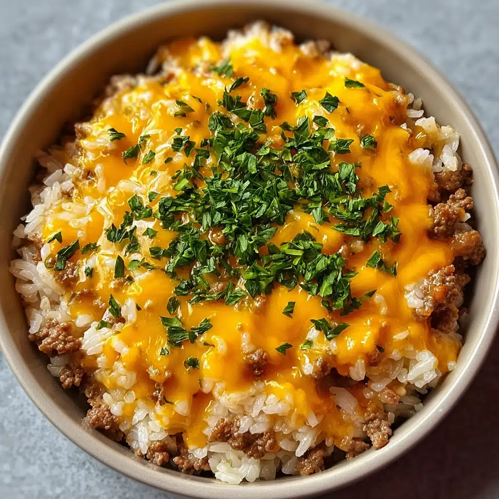 Cheesy Ground Beef Rice Casserole Recipe - Recipe Image
