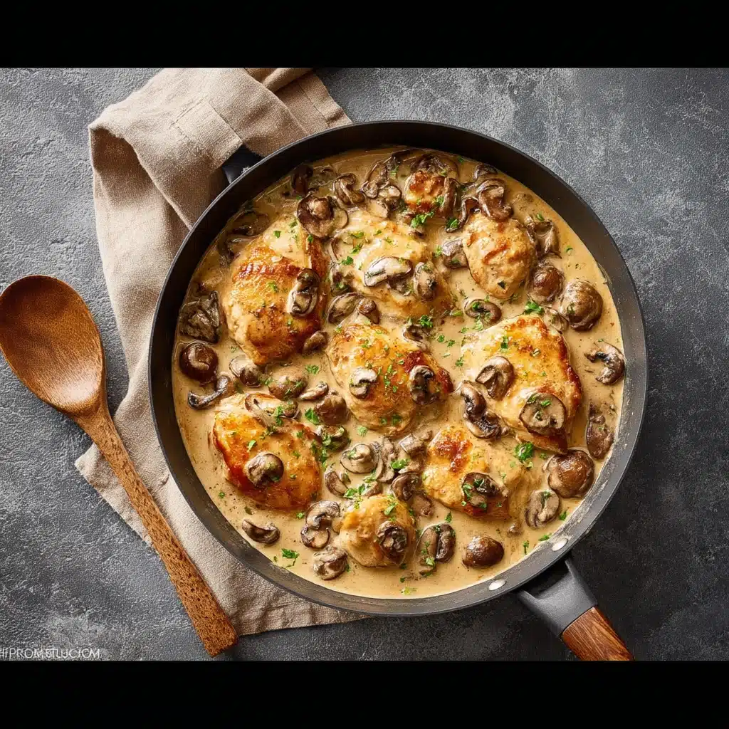 Skillet Chicken and Mushroom Wine Sauce Recipe - Recipe Image