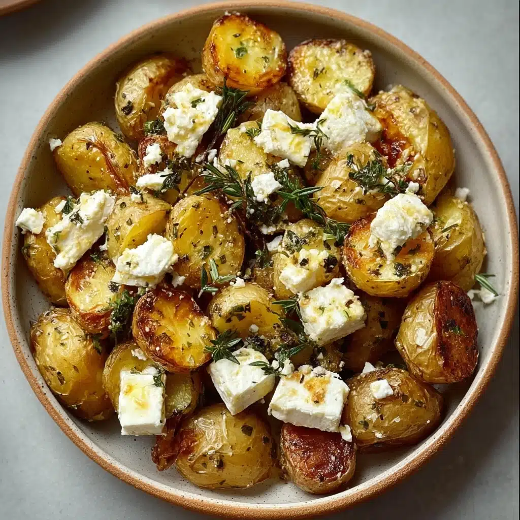 Roasted Potatoes with Baked Feta and Garlic Recipe - Recipe Image
