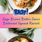 Sage Brown Butter Sauce Butternut Squash Ravioli Recipe