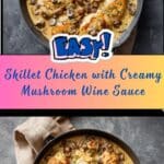 Skillet Chicken and Mushroom Wine Sauce Recipe
