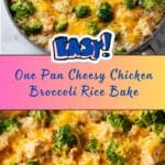 One Pan Cheesy Chicken Broccoli and Rice Recipe