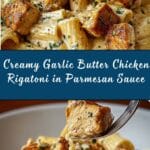 Creamy Garlic Butter Chicken and Rigatoni in Parmesan Sauce Recipe