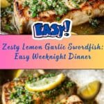 Lemon Garlic Swordfish Recipe