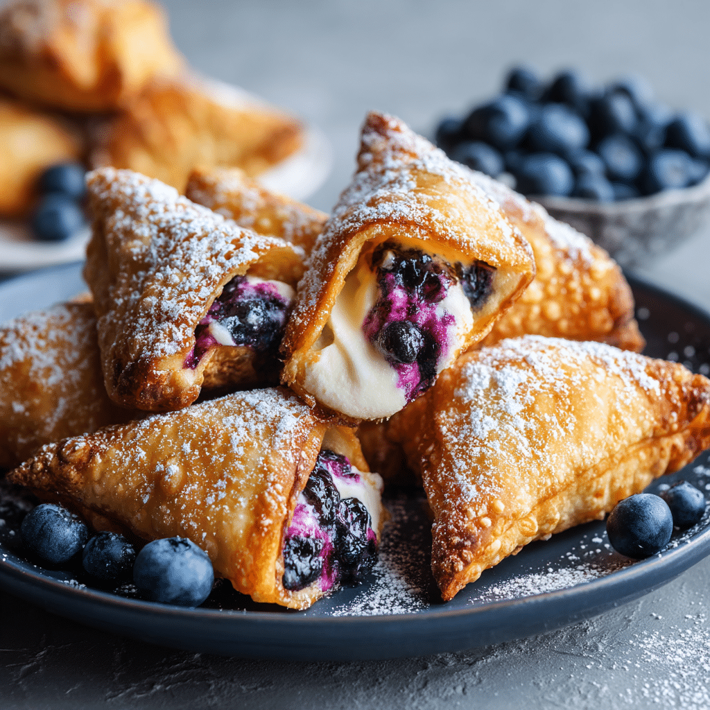 Air Fryer Blueberry Cheesecake Wontons Recipe