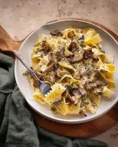 Hen of the Woods Pasta with Creamy Tarragon Sauce Recipe