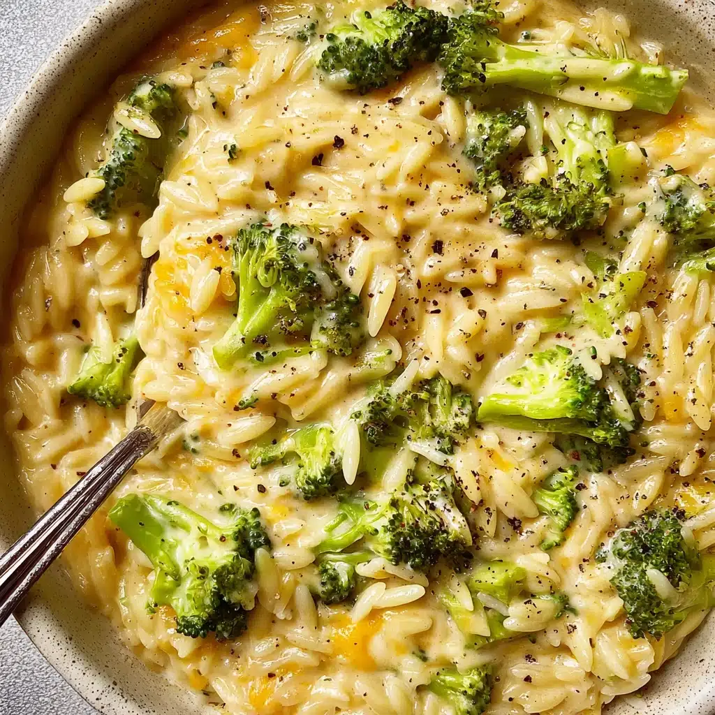 Creamy Broccoli Cheddar Orzo Recipe - Recipe Image