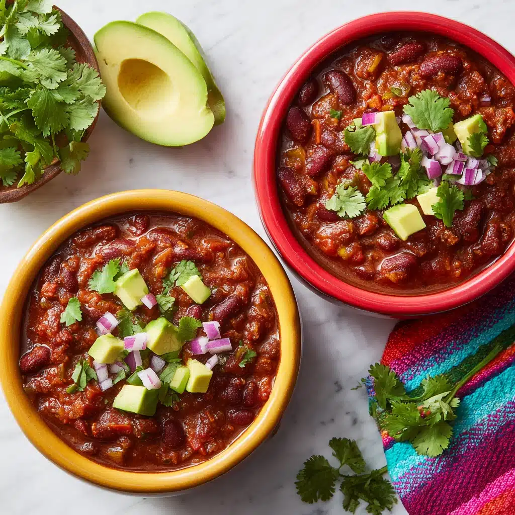 Slow Cooker 3 Bean Vegetarian Chili Recipe - Recipe Image