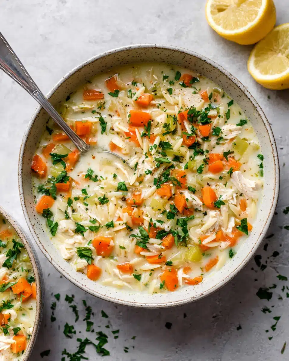 Lemon Chicken Orzo Soup Recipe
