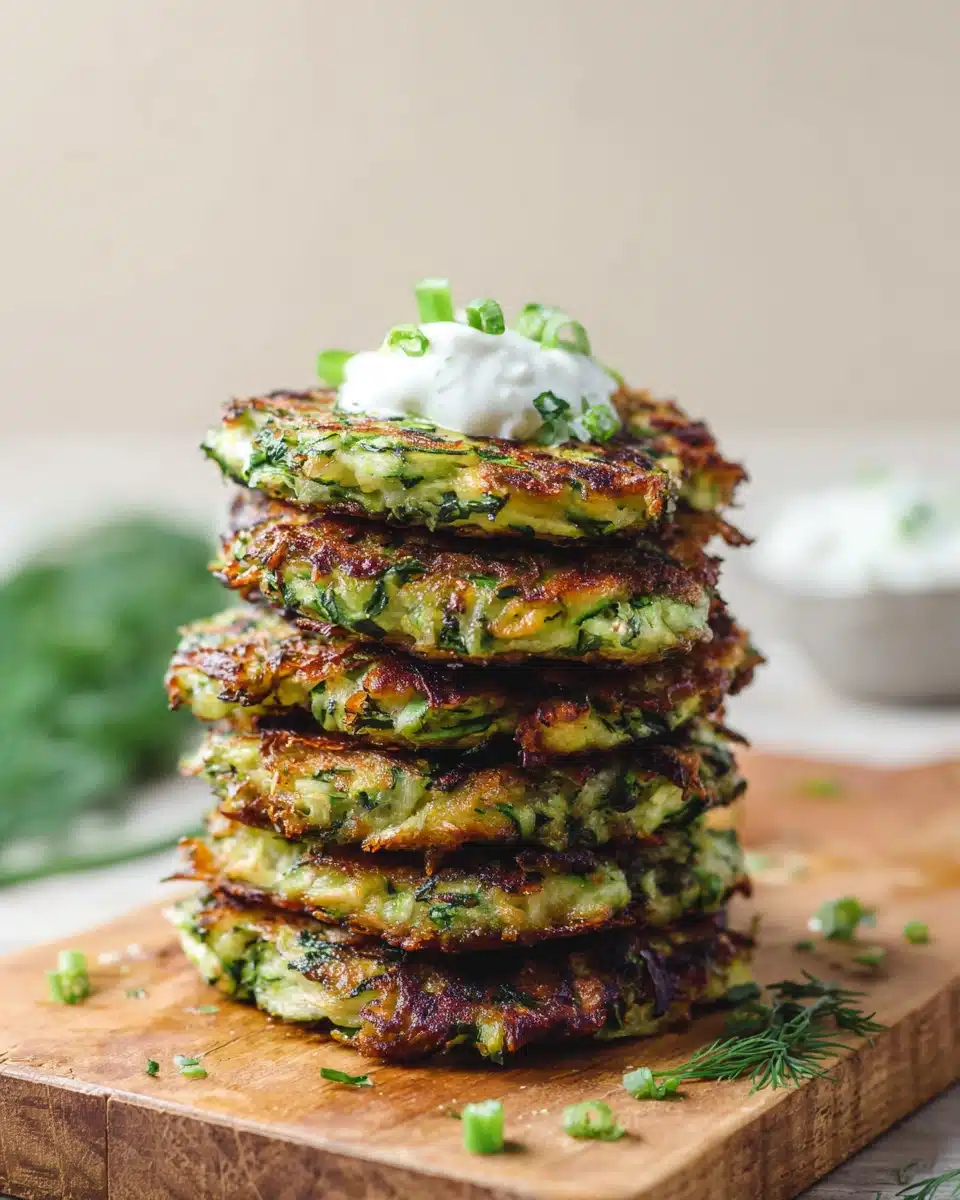 Vegan Zucchini Fritters with Garlic & Dill Recipe