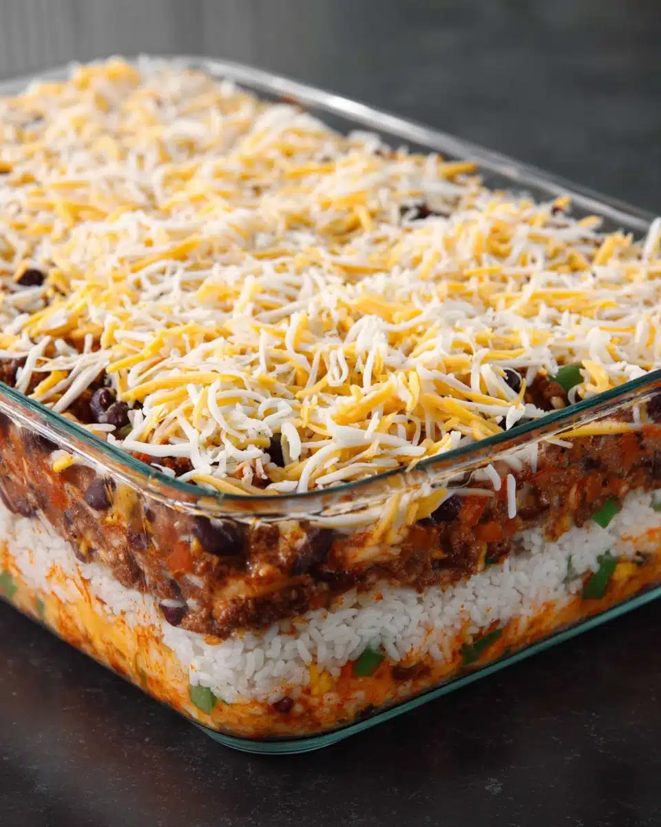 Cheesy Beef Enchilada Casserole Recipe