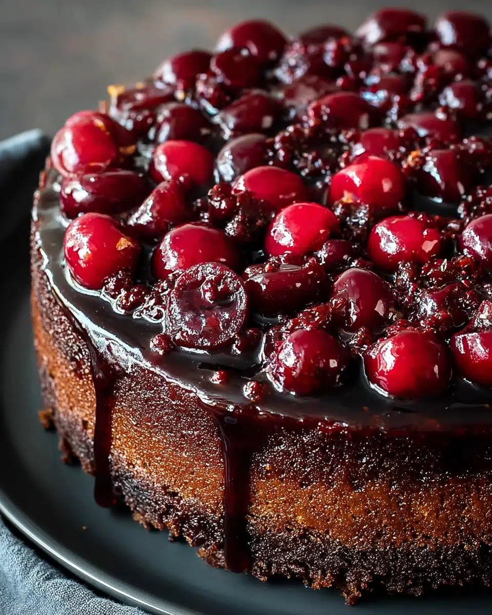 Chocolate Cherry Upside Down Cake Recipe