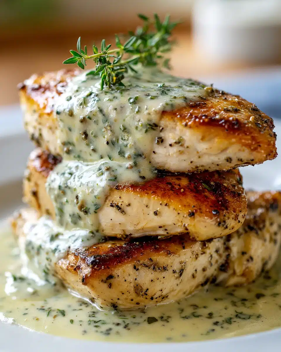 Creamy Boursin Chicken with Garlic Fine Herbs Recipe