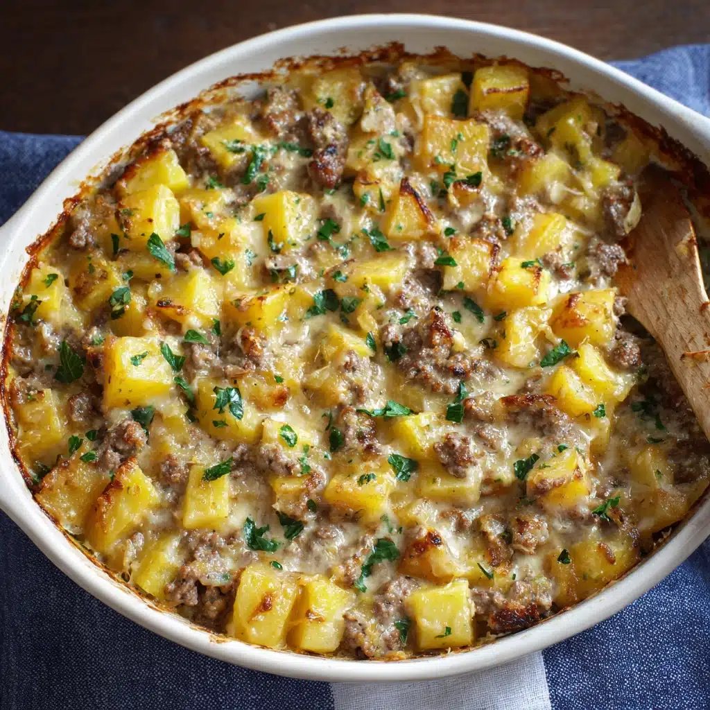 Hamburger Potato Casserole with Cheddar Cheese Recipe - Recipe Image