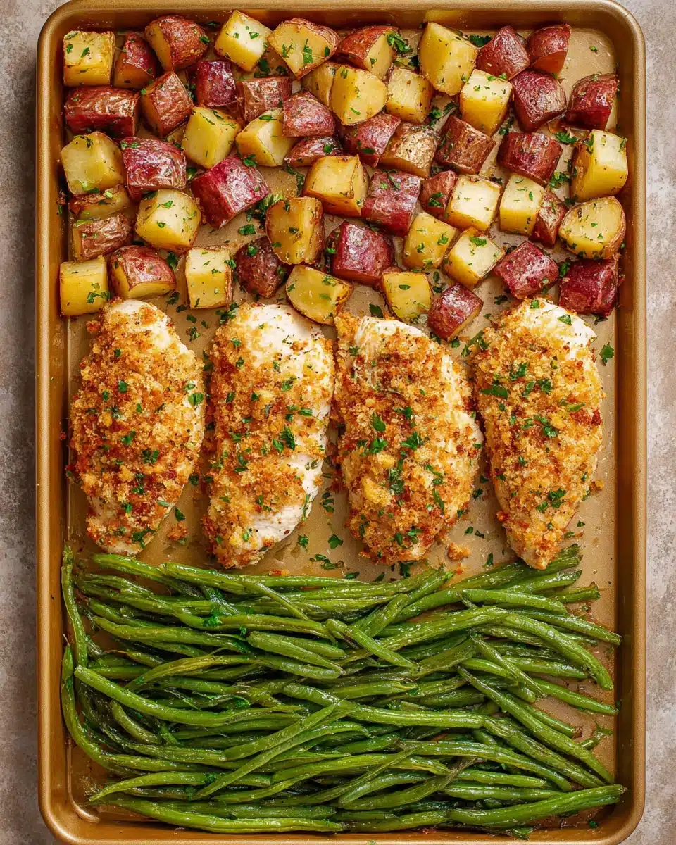 Parmesan Crusted Chicken Sheet Pan Dinner Recipe