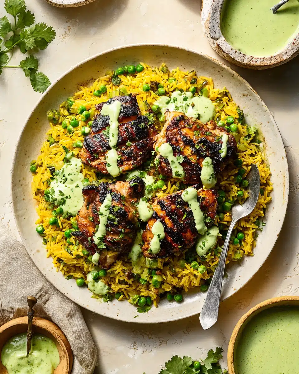 Peruvian Chicken & Rice with Green Sauce Recipe