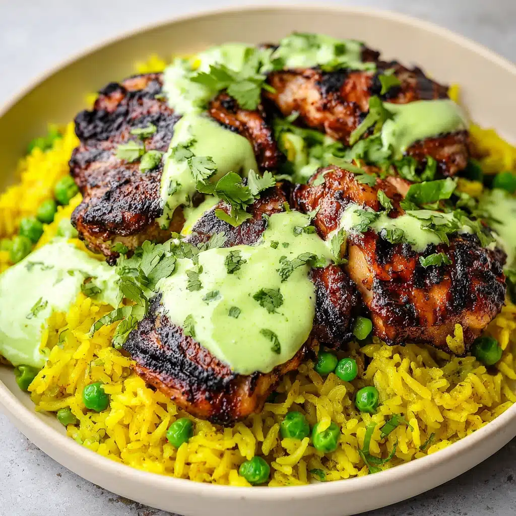 Peruvian Chicken & Rice with Green Sauce Recipe - Recipe Image