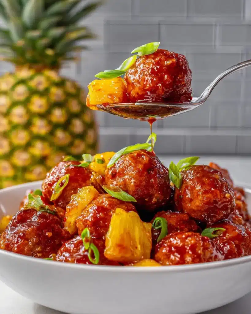 Crockpot Pineapple Barbecue Meatballs Recipe