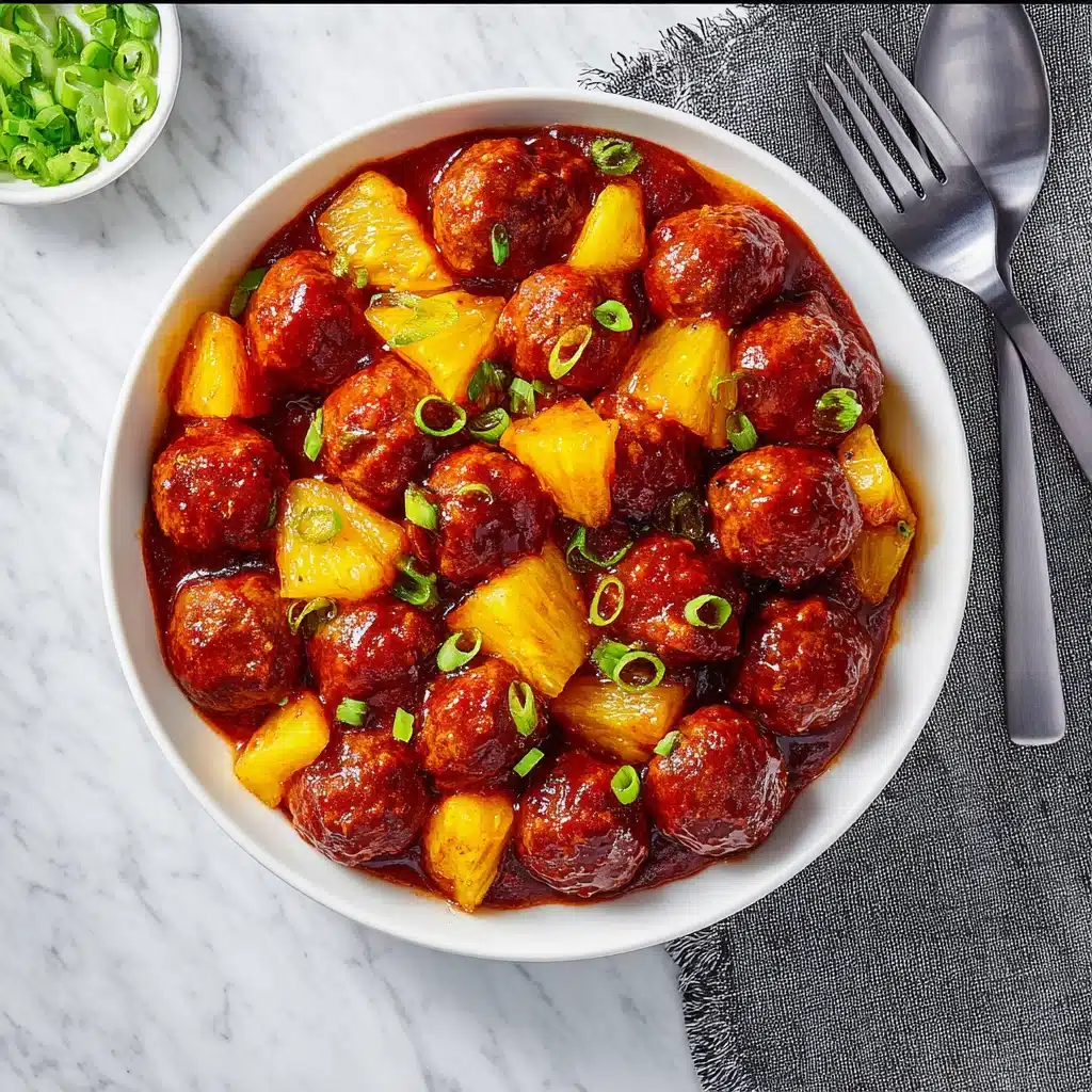 Crockpot Pineapple Barbecue Meatballs Recipe - Recipe Image