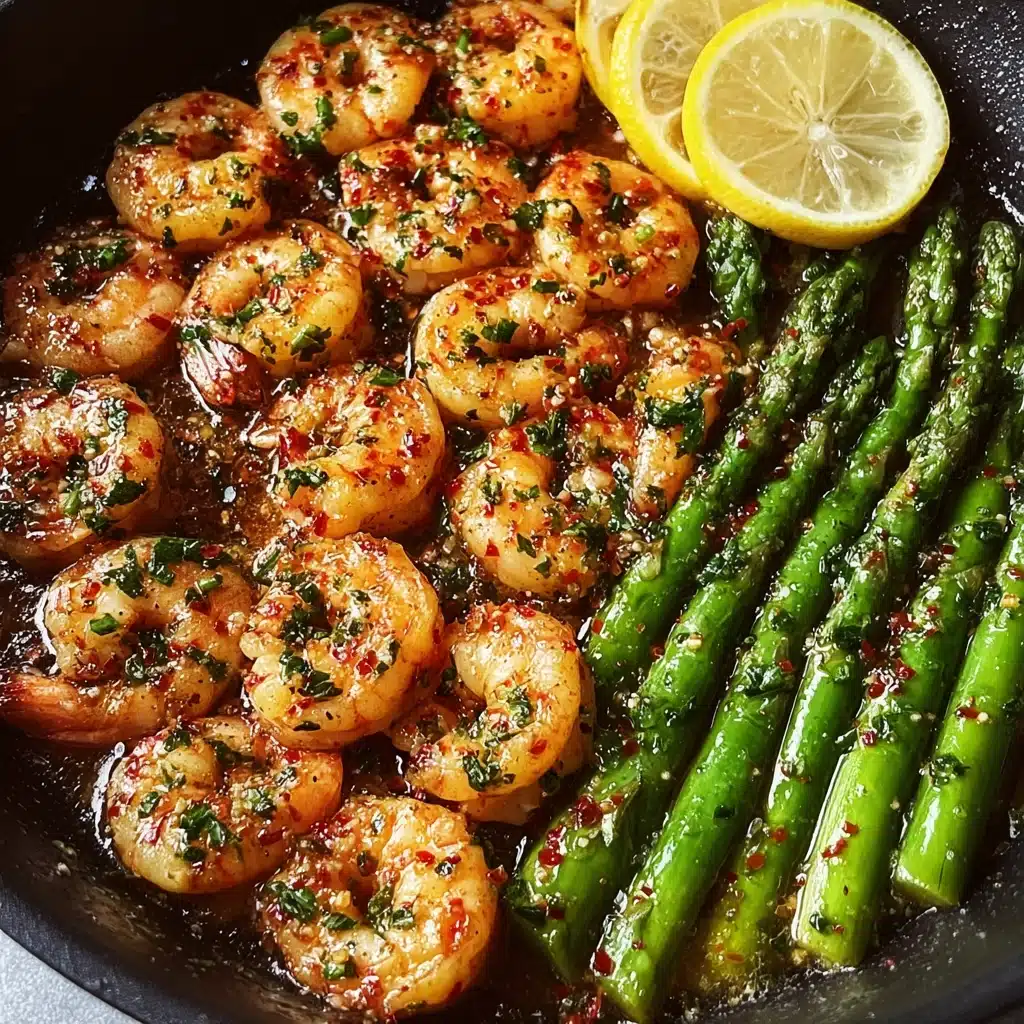 Garlic Butter Shrimp with Asparagus Recipe - Recipe Image