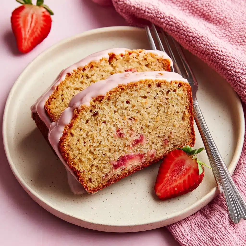 Fresh Strawberry Shortcake Bread with Strawberry Glaze Recipe - Recipe Image