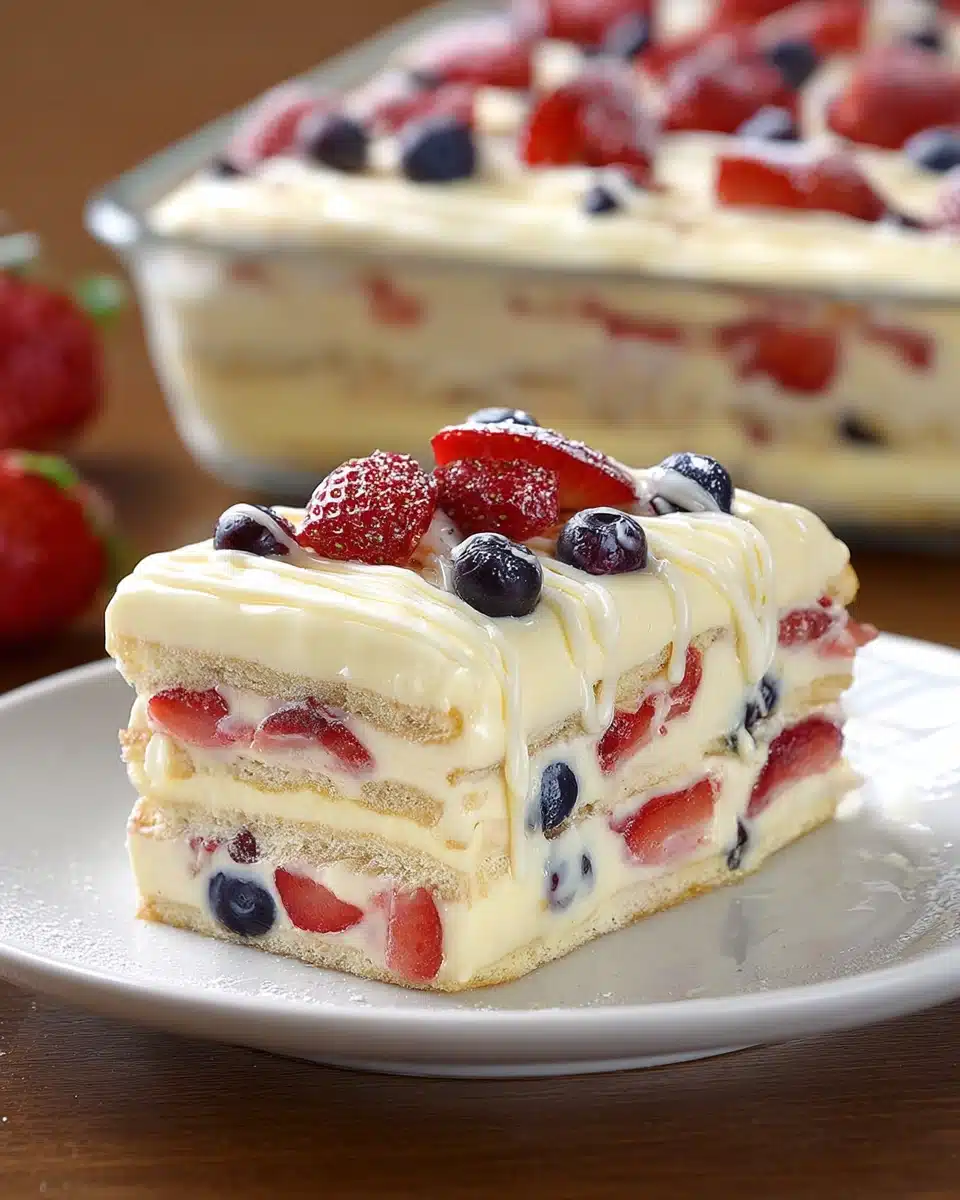 No Bake Summer Berry Icebox Cake Recipe