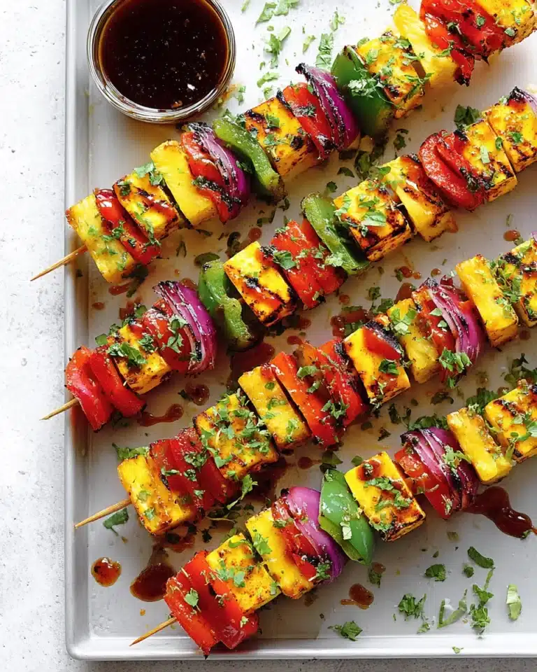 Rainbow Hawaiian Chicken Kabobs Recipe