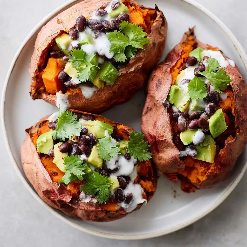 bean stuffed sweet potatoes recipe - Recipe Image