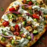 Tzatziki Chicken Naan Pizza Recipe