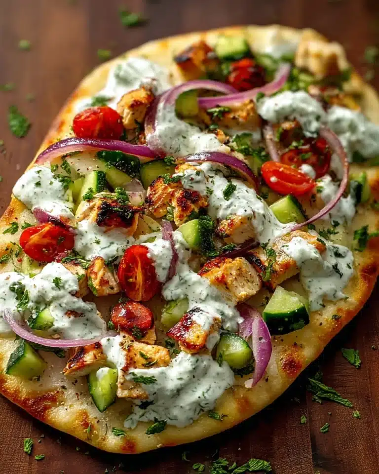 Tzatziki Chicken Naan Pizza Recipe