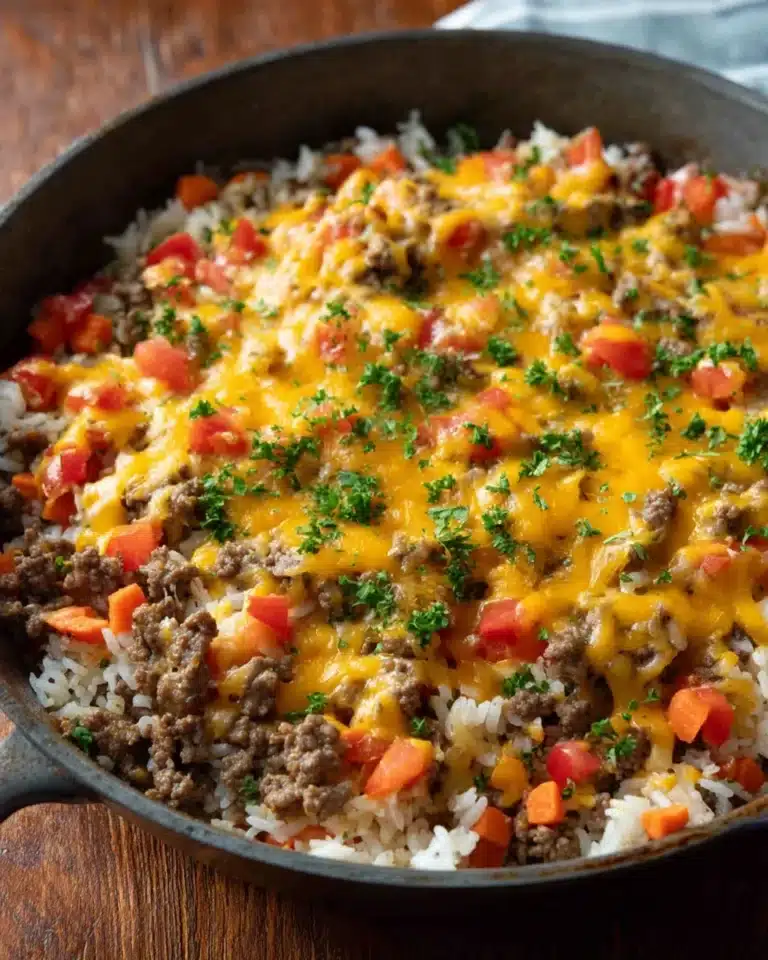 Ground Beef and Rice Skillet Dinner Recipe