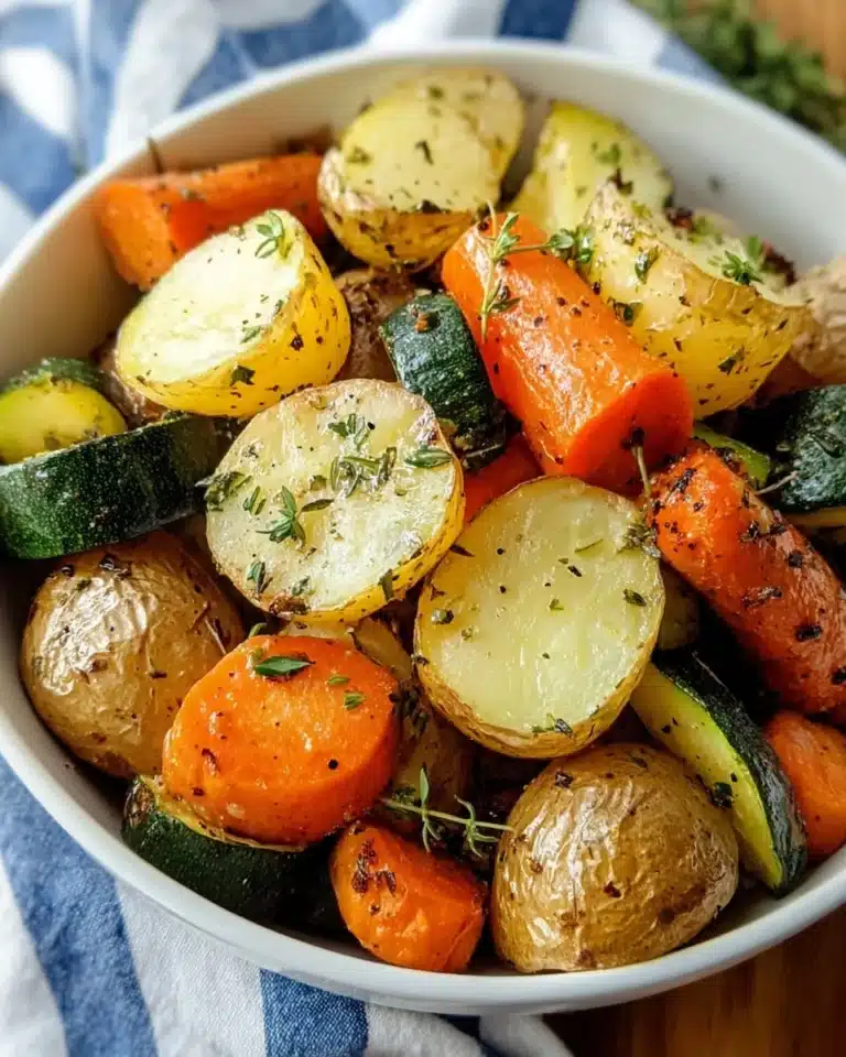 Garlic Herb Roasted Potatoes Carrots and Zucchini Recipe