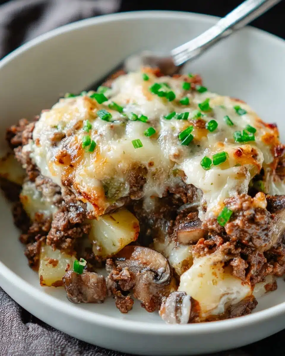 Mushroom Cheeseburger Casserole Recipe