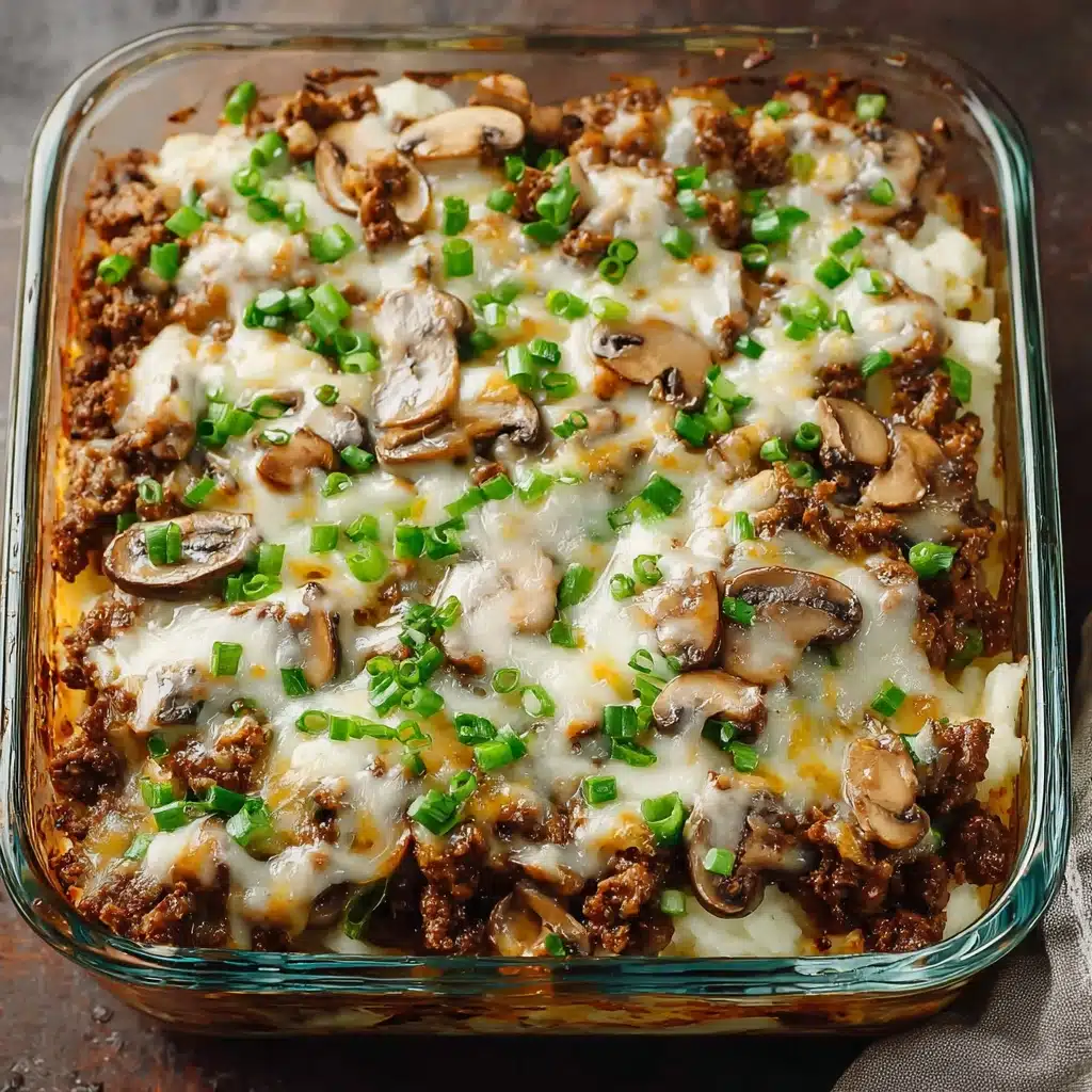 Mushroom Cheeseburger Casserole Recipe - Recipe Image