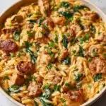 Creamy Chicken Sausage Orzo : A One-Pan Meal Recipe