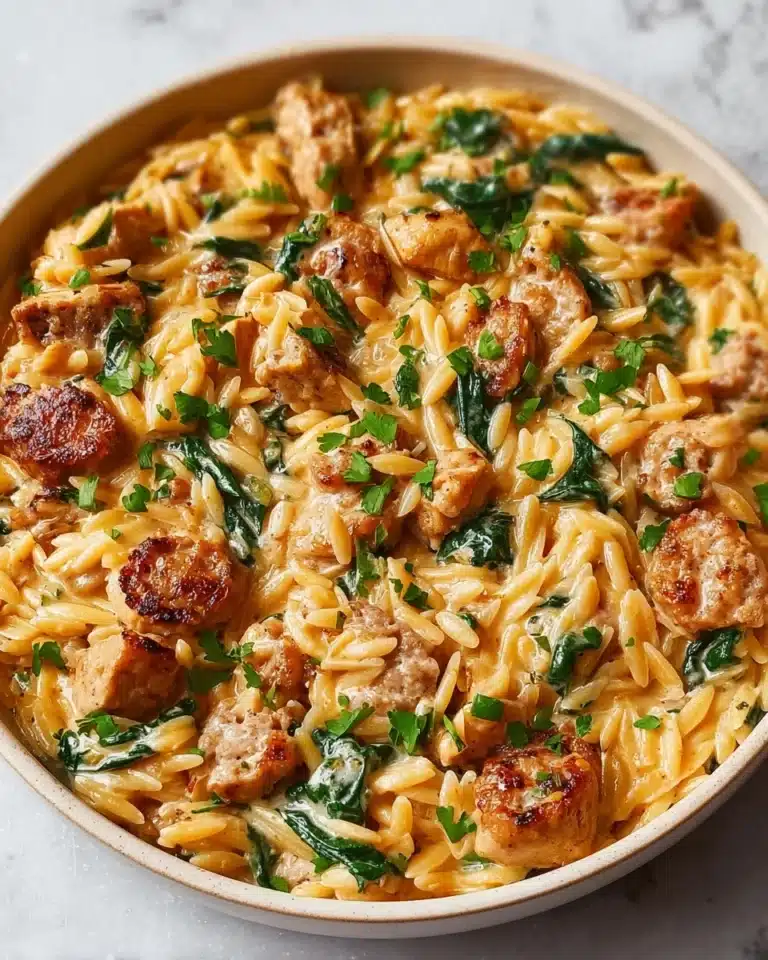 Creamy Chicken Sausage Orzo : A One-Pan Meal Recipe