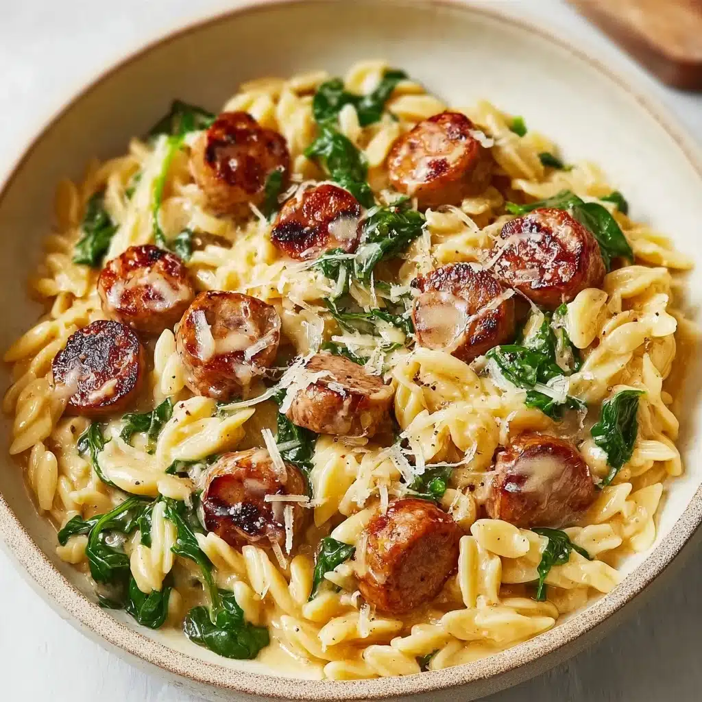 Creamy Chicken Sausage Orzo : A One-Pan Meal Recipe - Recipe Image