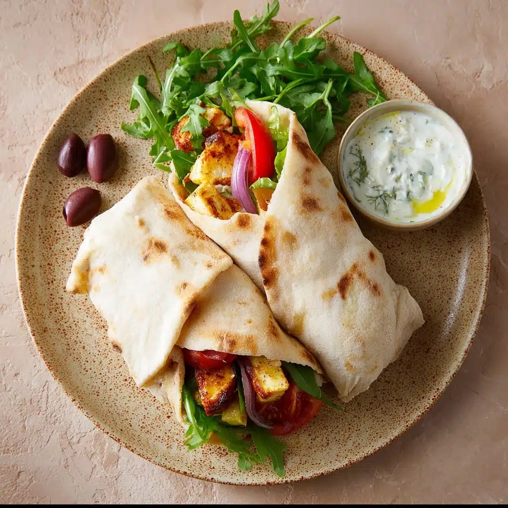 Halloumiwrap med tzatziki Recipe - Recipe Image