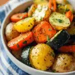 Garlic Herb Roasted Potatoes Carrots and Zucchini Recipe